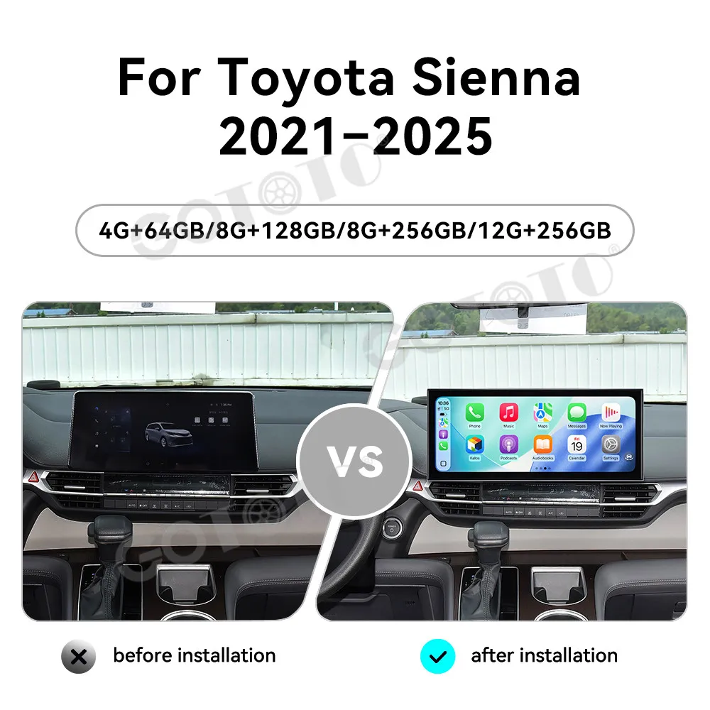 15.8 inch For Toyota Sienna/Granvia 2021‑2025 Model Car GPS Multimedia Player Stereo Head Unit Android 15 Sytem Car Accessories