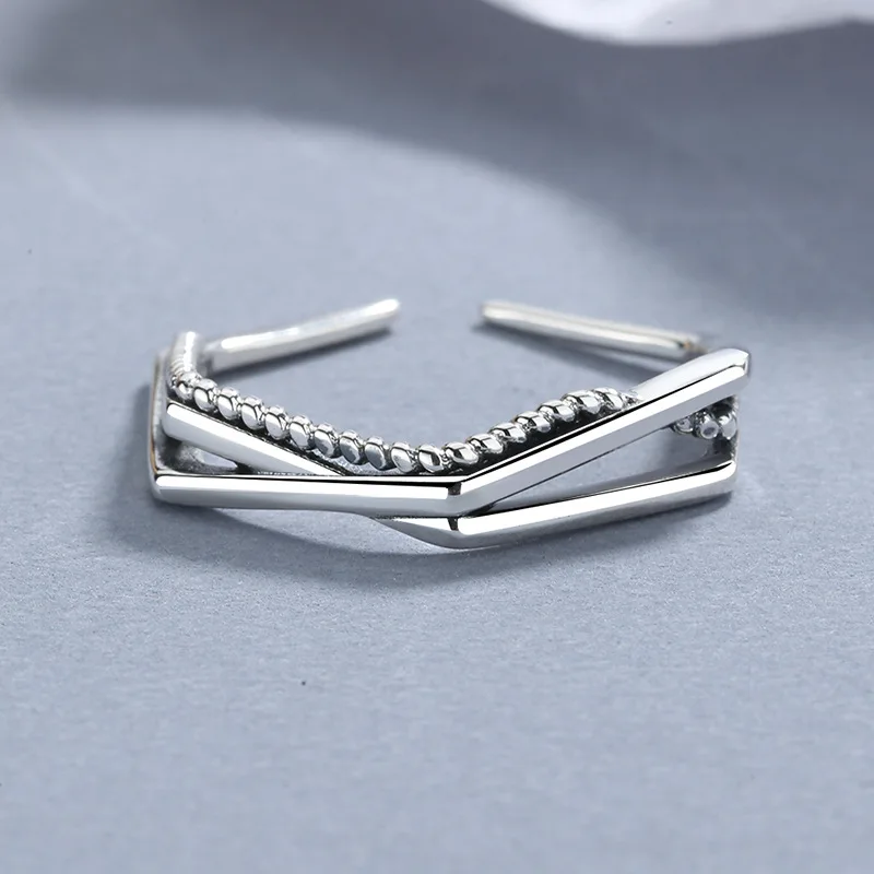 RYJU 925 Sterling Silver Fashion Retro Twist Ring anello di apertura creativo per Wome Punk Gothic Jewelry minimalista Hiphop Jewelry