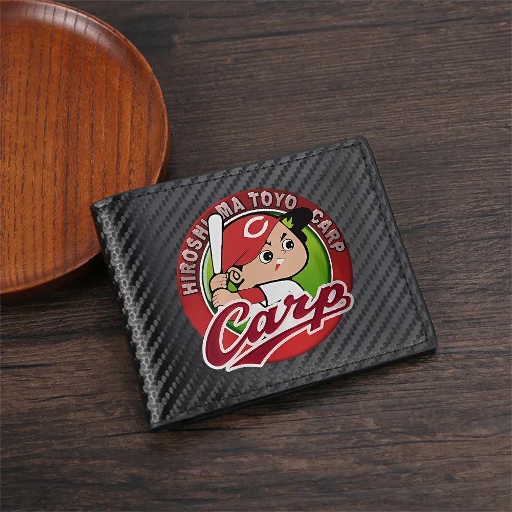 Baseball cartoon character holding bat Men's Wallets Simple Business Modern Stylish Printing Design Gifts For Father Boyfriend C