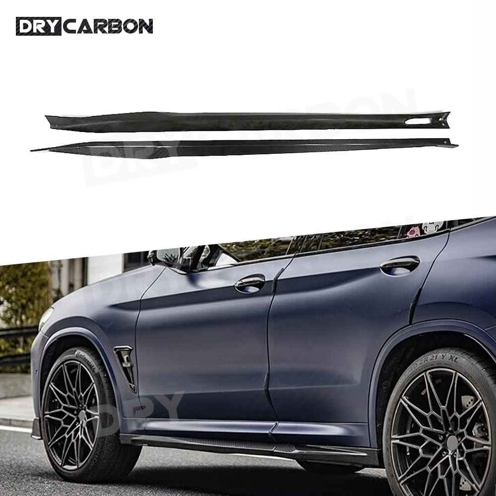 

Dry Carbon Fiber S Style Side Skirts Aprons Rocker Panel Lip Splitter Spoiler FRP Body Kits Accessories for BMW X3M F97 2022+