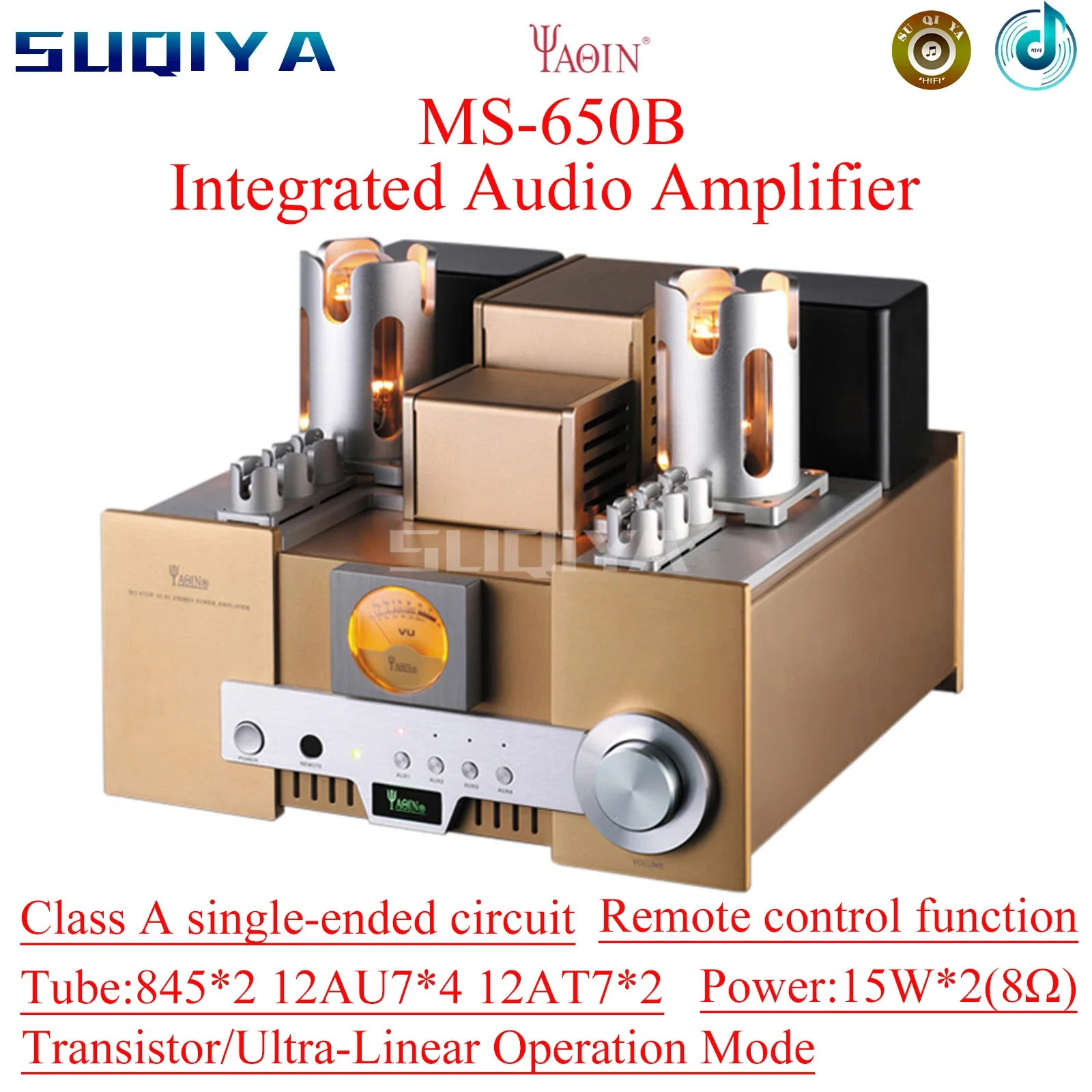 SUQIYA-YAQIN TOP MS-650B 845 Tube Amplifier HIFI EXQUIS Signle-ended Class A Lamp Amp 12AT7 12AU7 with Remote