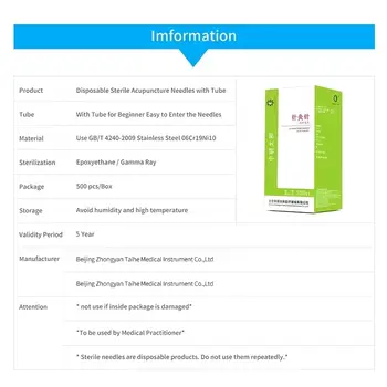 500 jednorázových jehel pro akupunkturu a moxování s kanylou, sterilní, čisté, hygienické, ostré, krásné, masážní, různé velikosti 6 nejlepší prodej akupunkturní jehly - №2
