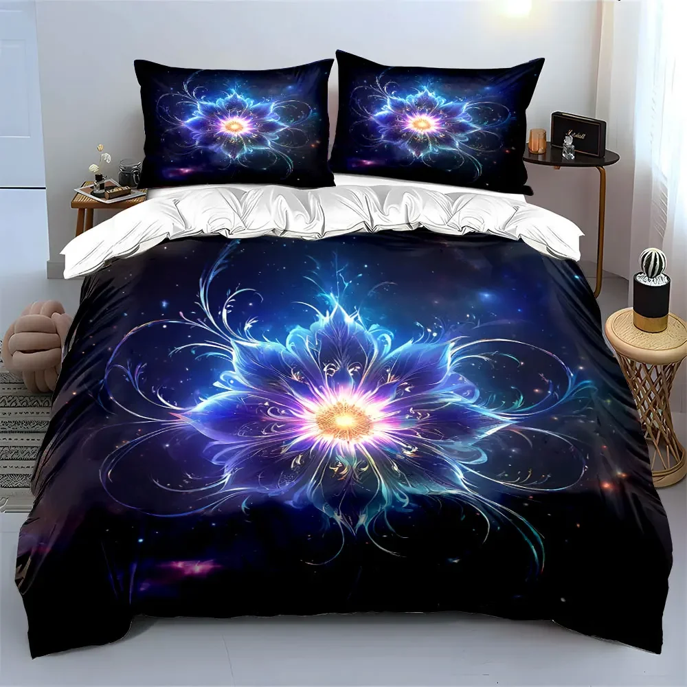Floral Galaxy Decorative Set Soft Comfortable Duvet Cover Bedding Set Included 1*Duvet Cover & 2*Pillowcases, gift