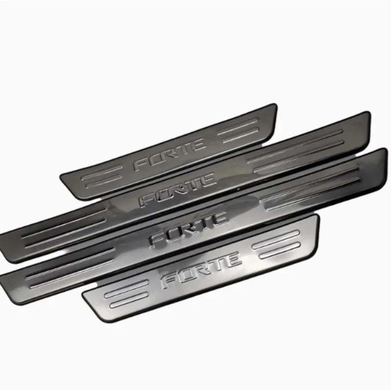 For Kia Forte  Door Sill Scuff Plates Side Stirrups Threshold Scuff Plates Car Accessories Stainless Steel Chrome Trim