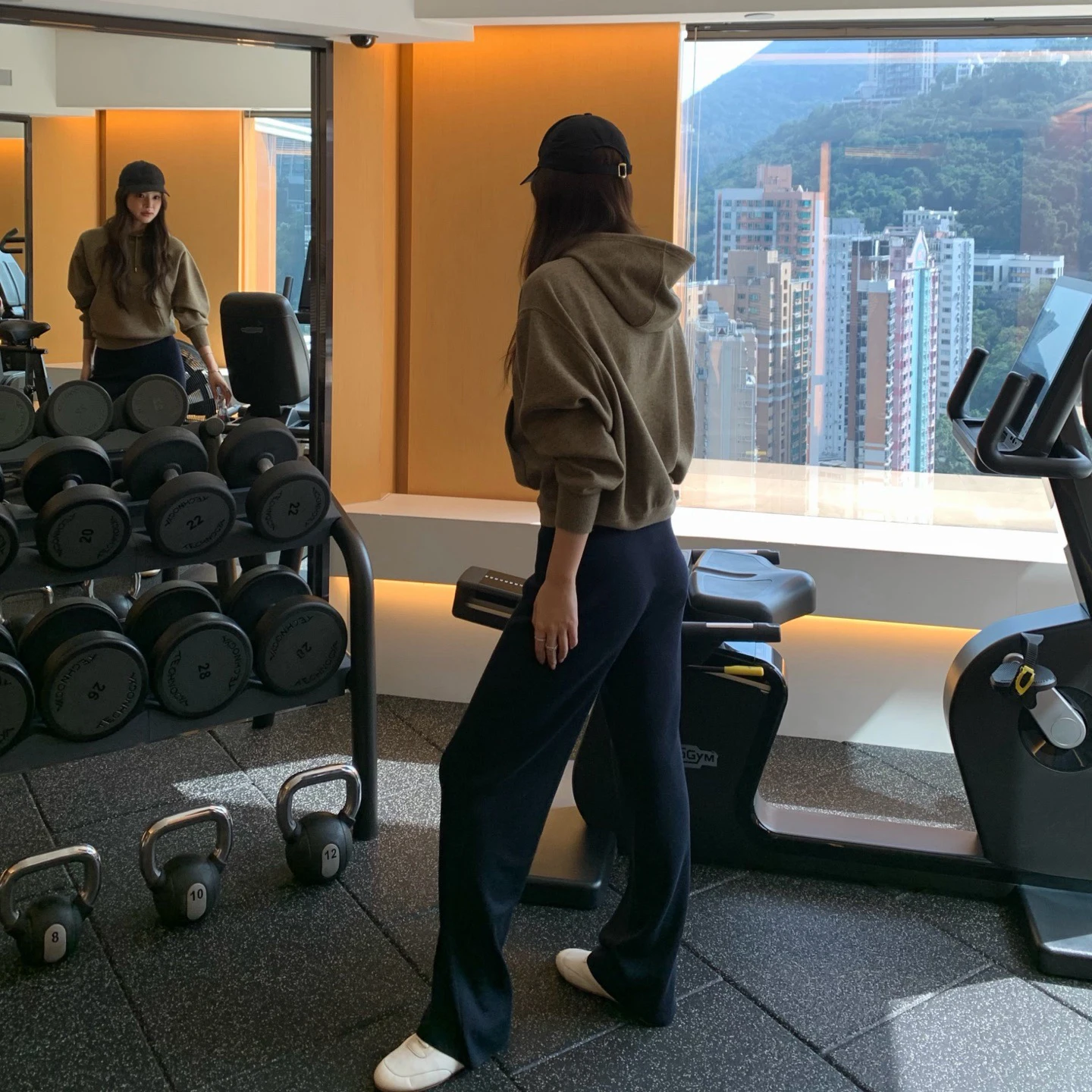 

Осень-зима, прямые шерстяные трикотажные брюки с высокой талией, легкие темно-синие утягивающие универсальные женские повседневные брюки