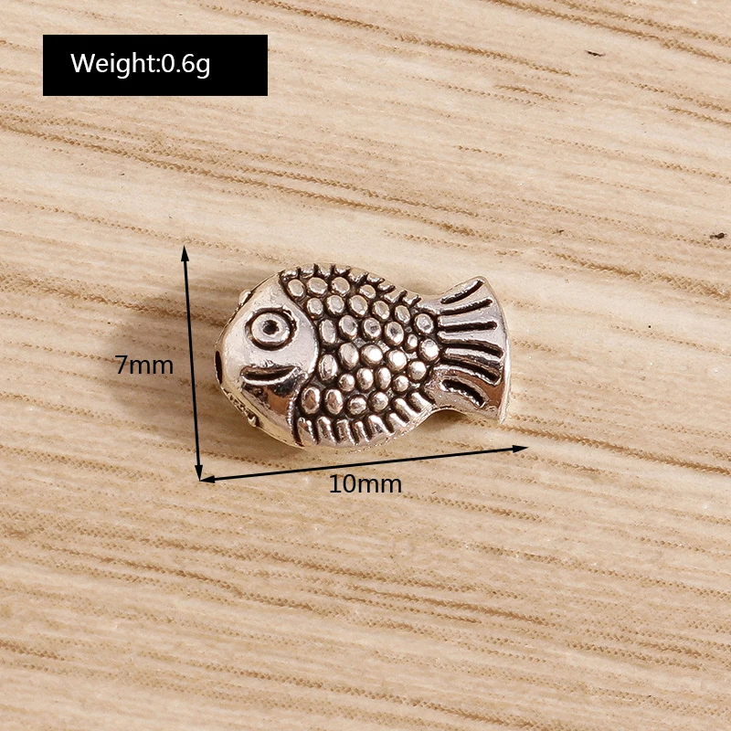 Tusember 40 Stück 7*10mm Metall Niedliche Kleine Fisch-Charms Perlen Anhänger für Schmuckherstellung Handgemachte Halsketten Ohrringe Armbänder DIY – Detail 4