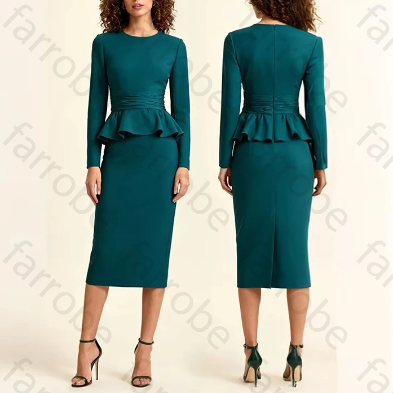 

Sexy O-Neck Long Sleeves Evening Dresses Elegant Celebrity Dress Exquisite High Quality Prom Party Gowns for Women Customized