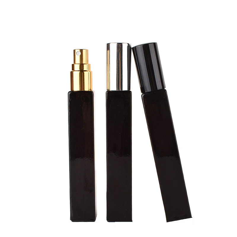 

50pcs Glass Perfume Spray Bottle 10ml Essential Oils Perfume Black Frosted Matte Bottle Atomizer