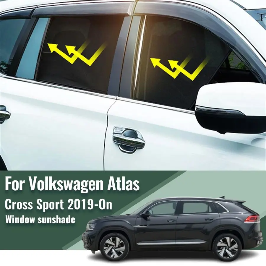 

Для Volkswagen VW Atlas Cross Sport 2019-2023 2024, солнцезащитный козырек на боковое окно автомобиля, лобовое стекло, магнитный козырек от солнца, солнечные шторы