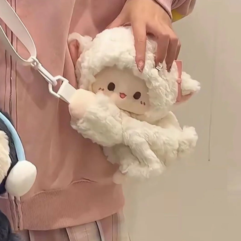 

Cute Womens Shoulder Bag Plush Fluffy Sheep Doll Casual Fashion Crossbody Bag Kawaii All-match Female Korean Popular Bag