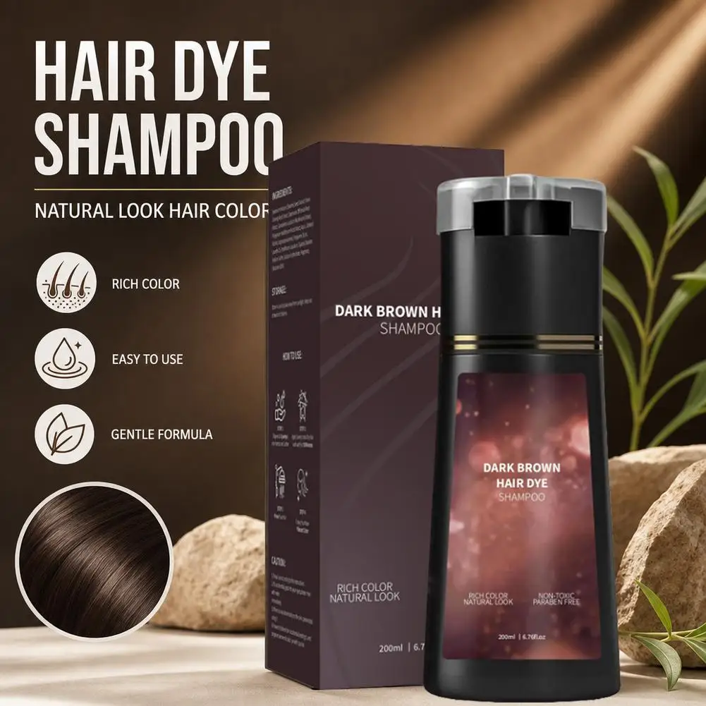 Hair Dye Shampoo Black Brown Hair Dye Color Shampoo for Gray Hair Fluffy Refreshing Hair Dye Quick Dizzy Hair Coloring Shampoo