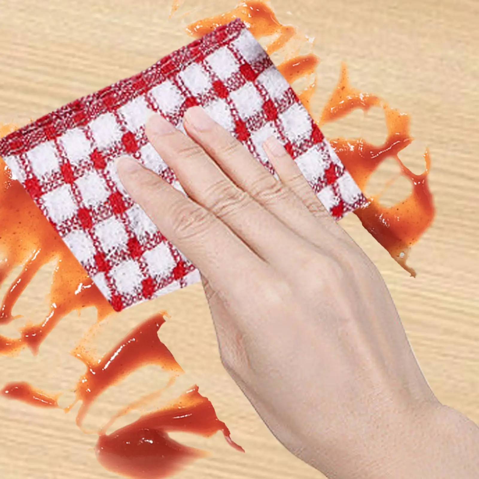 Cotton Dish Towels 10Pcs/set Reusable Dish Cleaning Cloths Kitchen Hand Towels Terry Tea Towels for Home Cafe Bar