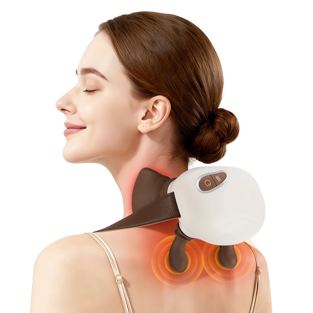 Bionic Neck Massager Heating Kneading Simulated Human Hand Design Neck Shoulder Massage Machine Trapezius Pain Relief Cordless
