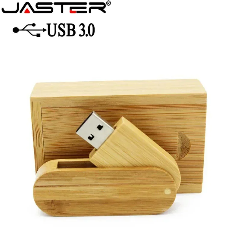 JASTER Wooden 3.0 Flash Drive 64GB 32GB 16GB 8GB Free Custom Logo High Speed Pen Drive with Box Memory Stick Wedding Gift U Disk