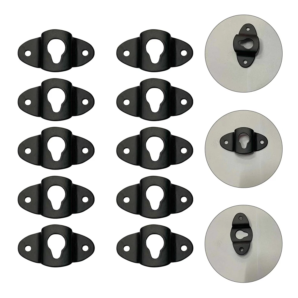 

10 pcs Audio Speaker Hook Wall Mount Hanger Plate for Surround Sound Box Hanging Connector Thick Hooks Small Lightweight Easy