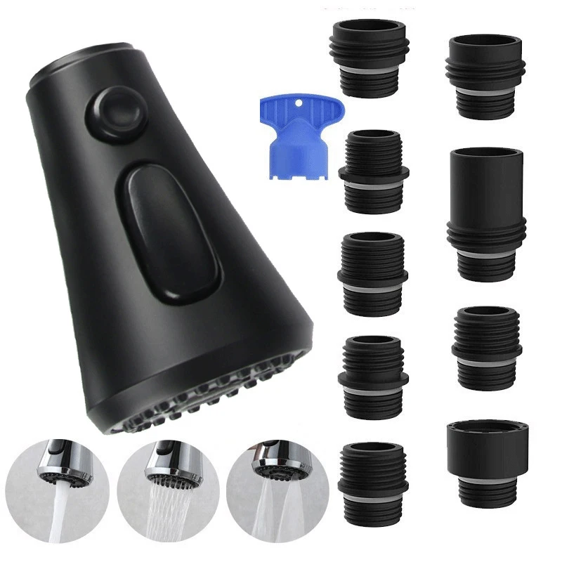 Eco-friendly Kitchen Faucet Sprayer Replacement Head, 9 Nozzle Bathroom Sink Tap