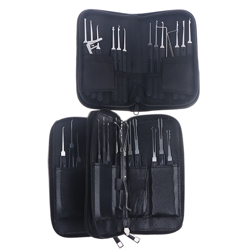 15/17/24Pcs Classic Stainless Steel Lock Tools Portable Car Unlocking Kit Pocket Multifunctional Lockpick Tools