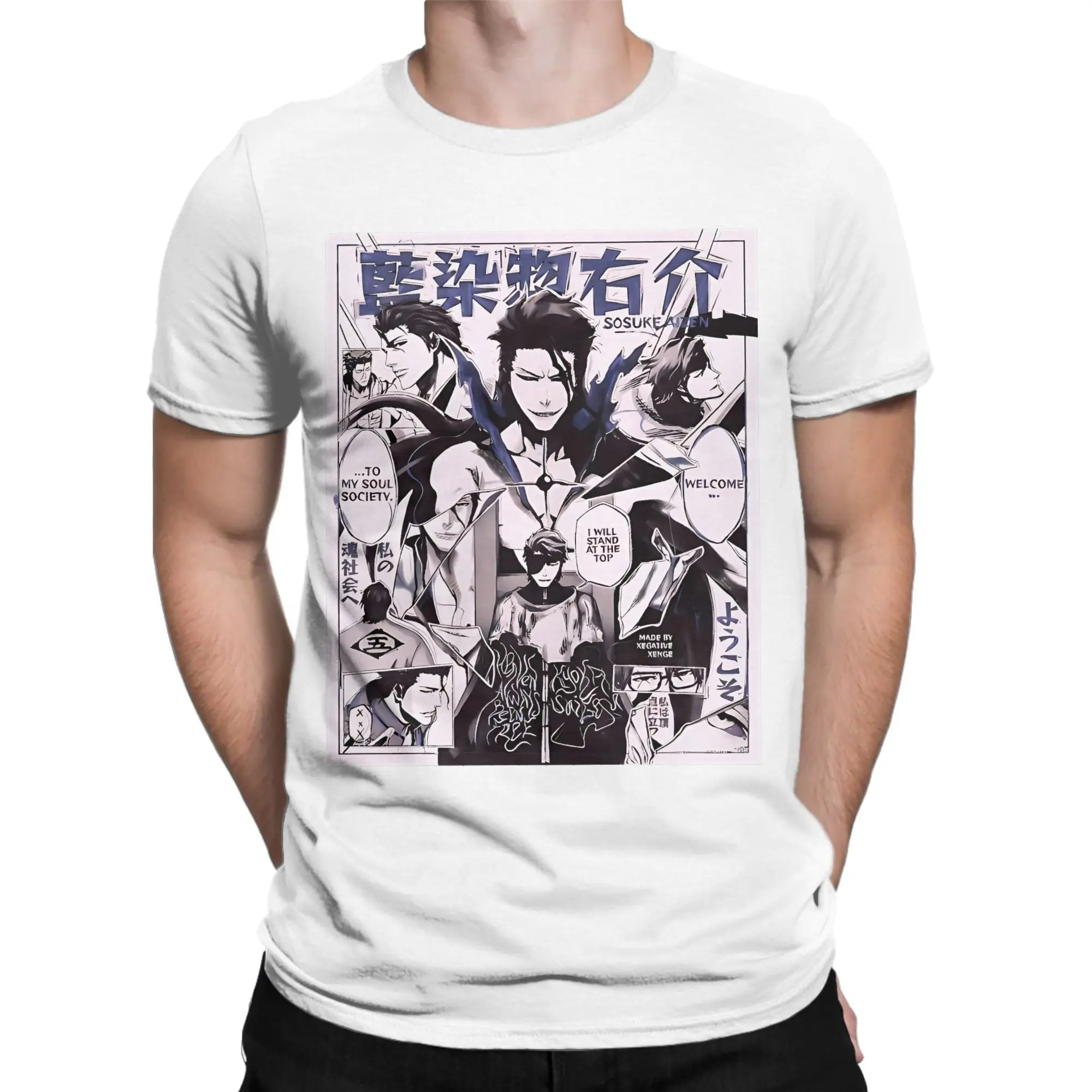 Men Women T-Shirt Aizen Sosuke Most Finnest Character T-Shirts Fashion  Summer Tees Y2K Casual Printed Cotton Tops Birthday Gift
