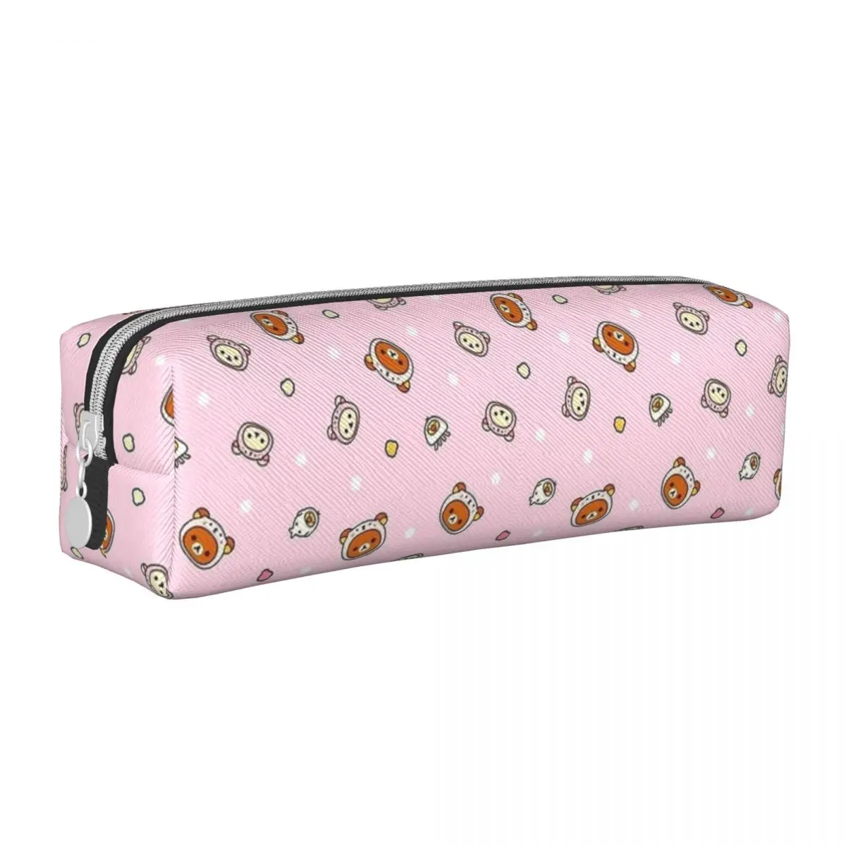 Kawaii Pink Rilakkuma Pattern Pencil Cases New Pen Holder Bag Girls Boys Big Capacity School Supplies Zipper Pencil Pouch