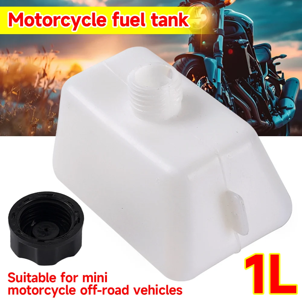 1L Plastic Motorcycle Petrol Fuel Tank For Mini Motor Dirt Bike Dirtbike Filter  motorcycles Accessories white Fuel Tank