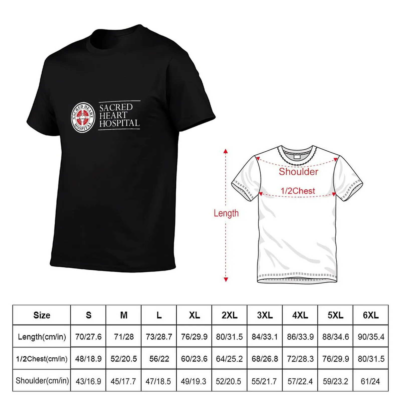 Scrubs Sacred Heart Hospital T-Shirt Streetwear Print Tee Shirt