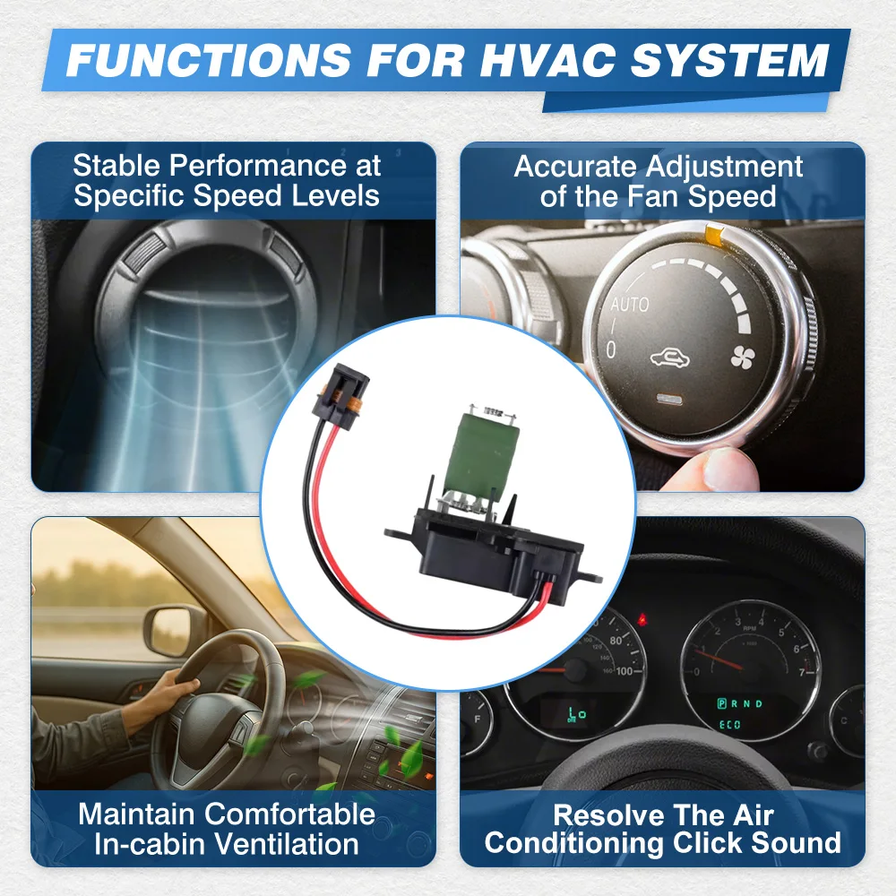 

For Chevrolet Astro GMC Safari 1996-2005 6 Pins Heater Fan Blower Motor Resistor Control Module 89018436, 12135105, RU-496