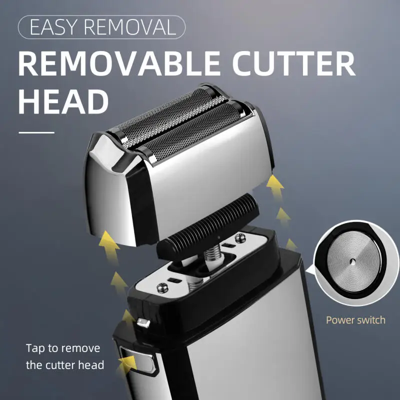 KIKIDO Alat Cukur Profesional Pisau Cukur Listrik Pria Alat Cukur Jenggot Isi Ulang Portabel untuk Perjalanan Alat Cukur Retro Fashion untuk Hadiah Pria