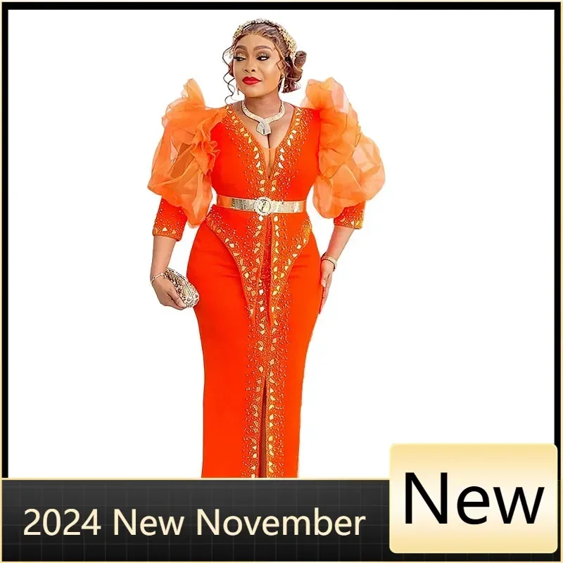 

Африканские вечерние платья больших размеров для женщин, Дашики, Анкара, свадебное вечернее платье, облегающее длинное рождественское платье макси, африканская одежда