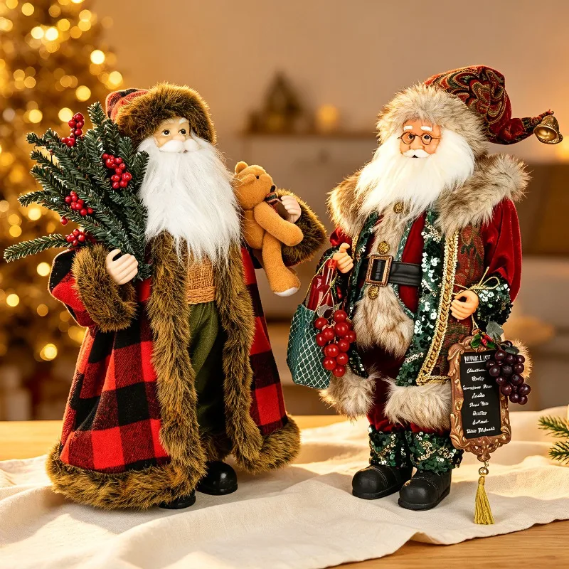 Santa Claus 50CM Doll Desktop Christmas Theme Atmosphere Fabric Decoration Scene Atmosphere Arrangement