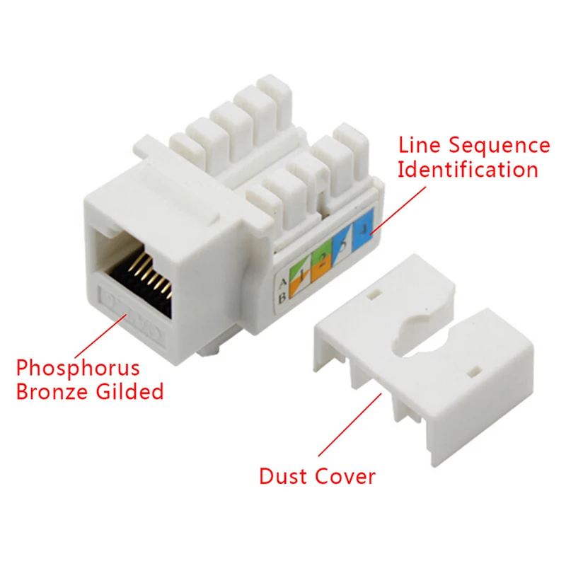 5 stuks CAT6 RJ45 110 Punch Down Keystone Computermodule Netwerk Ethernet-aansluiting