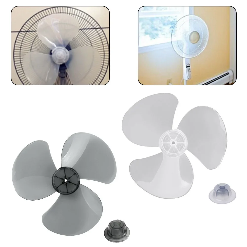 

16Inch 3 Leaves Plastic Fan Blade Electric Fan Accessories Household Standing Pedestal Fan Blade Table Fanner With Nut Cover