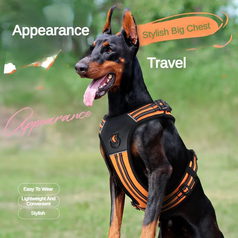 Popular Dog Chest Harness, Explosion-proof Flush Reflective Strip Dog, Leash, Anti-lost, Big Dog Leash, Dog Walking Leash