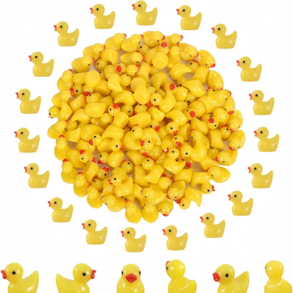 50/30/20pcs Creative Resin Yellow Duck Mini Bulk Ornament for Car Handmade Materials Micro Landscape Ornament Micro Model Props