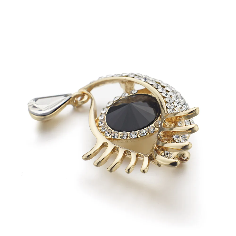 Charm Eyes Tear Drop Crystal Brooch Pin Clothes Accessories Jewelry Brooches For Wedding Z021