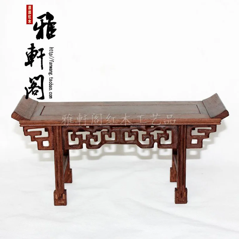 Nature Redwood Pedestal, Traditional Asian Design, Stone Vase, Teapot Collection Display, Rectangle Stand