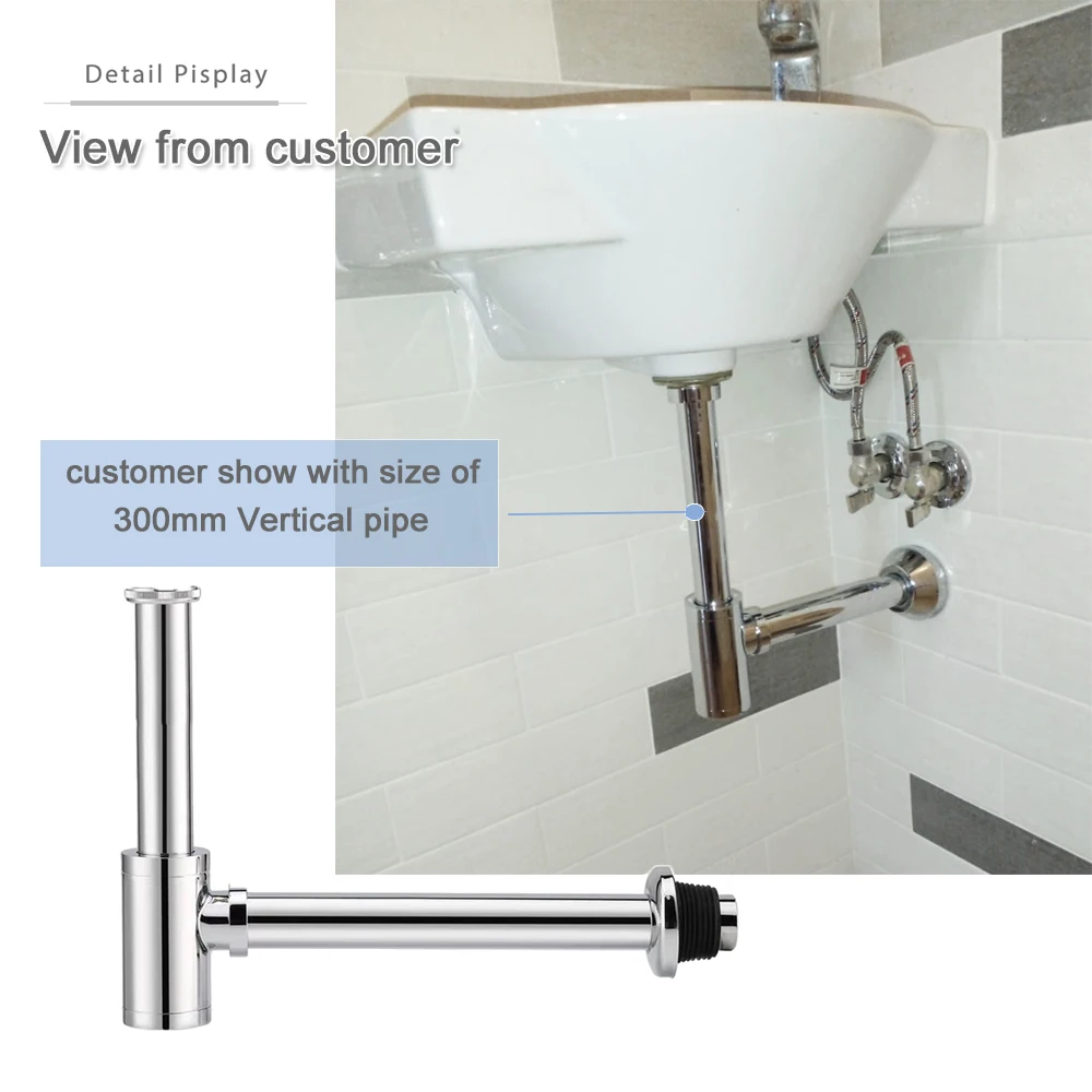 Flexible Hose 30cm Extension Pipe Bathroom Basin Bottle Trap Lengthen Pipe Customized Sink Pop Up Tube Washbasin Drain Connector