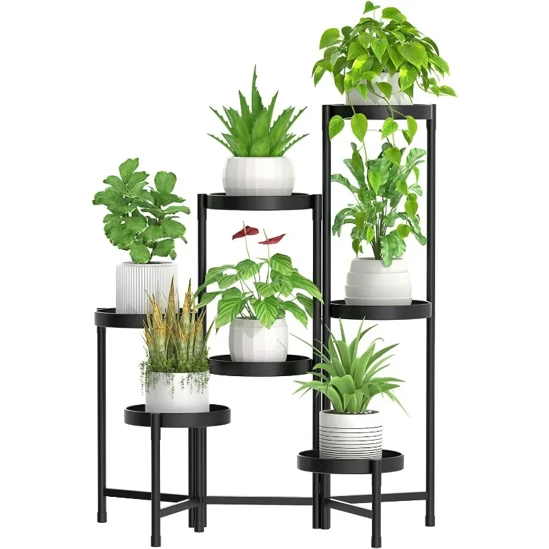 

Corner Plant Stands Indoor Outdoor Clearance, Metal Tiered Tall Flower Pot Shelf for Multiple Plants, Heavy Duty Plant Holder