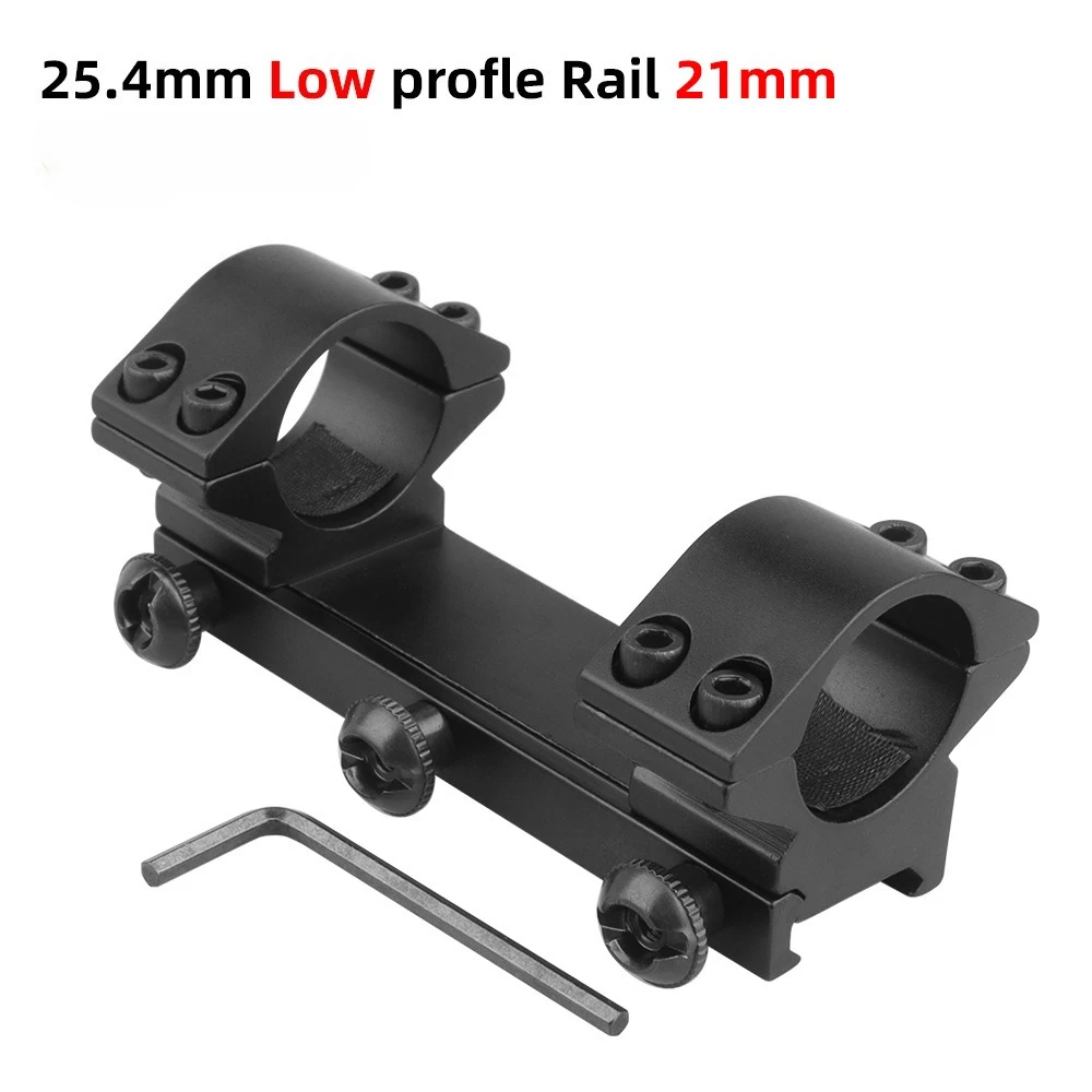 Support de portée de 25.4mm, une pièce, support de lunette de visée tactique intégré à dessus plat, double anneau de 1 pouce, Rail de 20mm, Base de montage de vue optique pour pistolet jouet