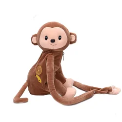 2024 Female monkey plush doll shoulder bag girl cute cartoon mobile phone bag funny bag