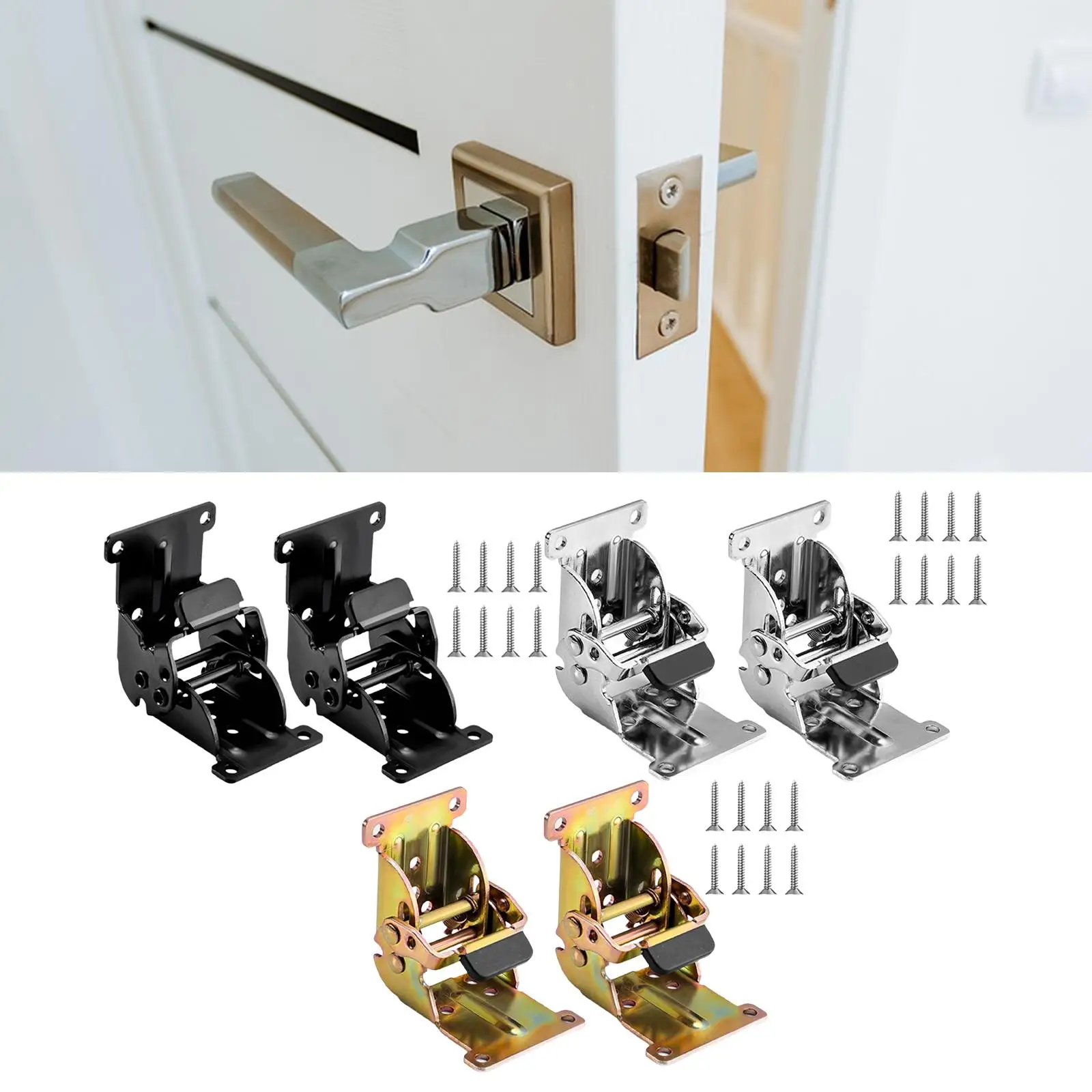 2x Furniture Leg Hinges Folding Accessory 0-90-180 Degree Simple Assembly Multifunctional Lock Extension Support Self Locking