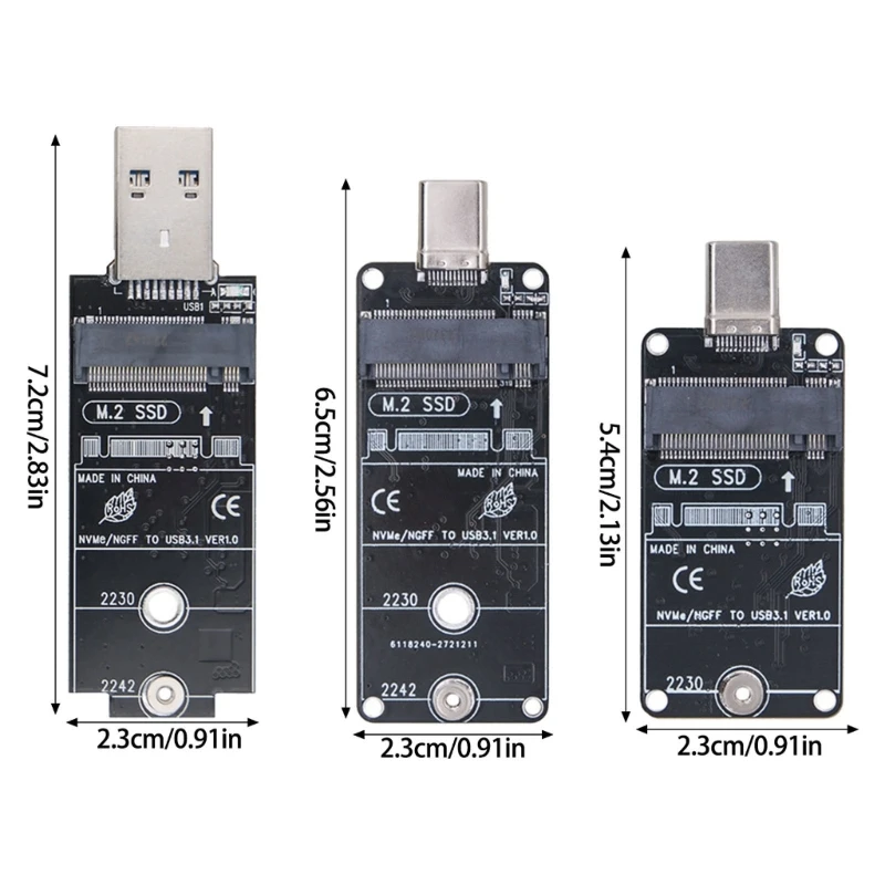 Convertidores M.2 a USB 3.1 tipo C Tarjeta adaptadora M.2 NVMe NGFF SSD 1000 s 2230