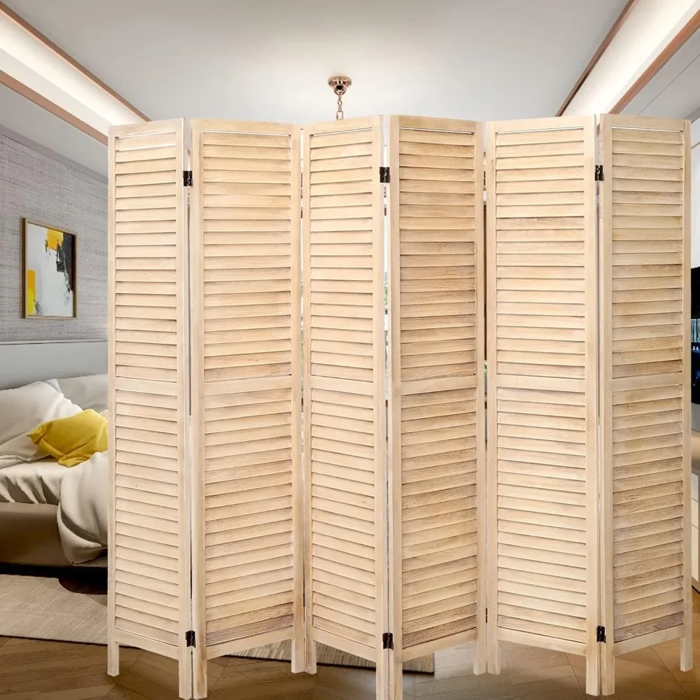 Room Divider, Wood Partition Room Dividers and Folding Privacy Screens, Freestanding Room Separators Divider Wall