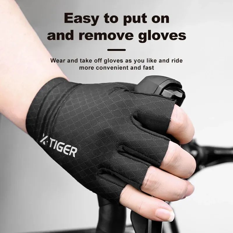 X-TIGER Cycling Gloves Half Finger Shockproof Wear Resistant Breathable MTB Road Bicycle Gloves Men Women Sports Bike Equipment