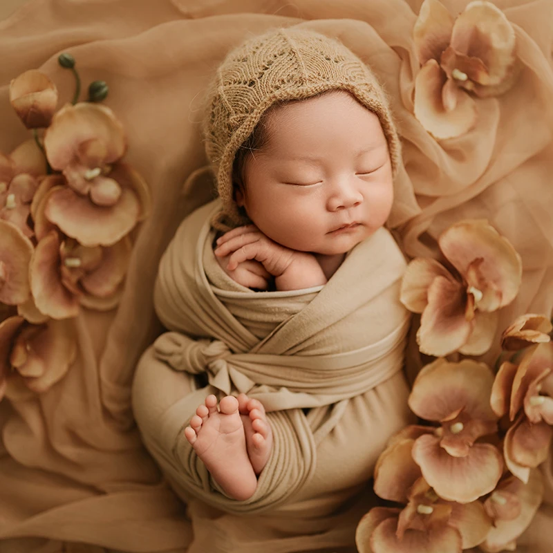 Accessoires de photographie pour bébé de 0 à 1 mois, toile de fond en maille pour bébé, décoration de prise de vue, nouveau-né, accessoires de studio rond commandés