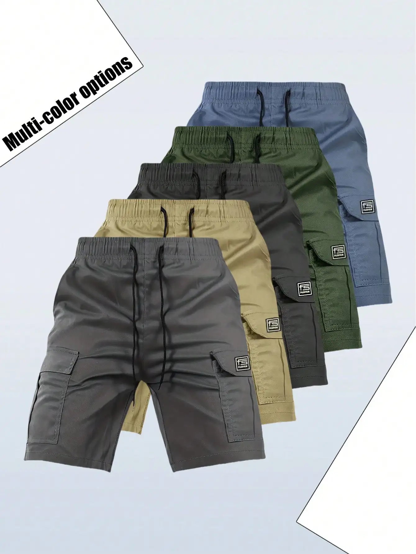 

Мужские свободные шорты-карго с множеством карманов - летняя повседневная одежда
