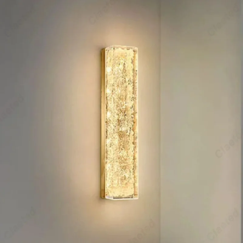 Nordic Light Luxury Long Strip LED Resin Wall Lamp Suitable for Bedroom Bedside Living Room Dining Room Home Decor Lighting