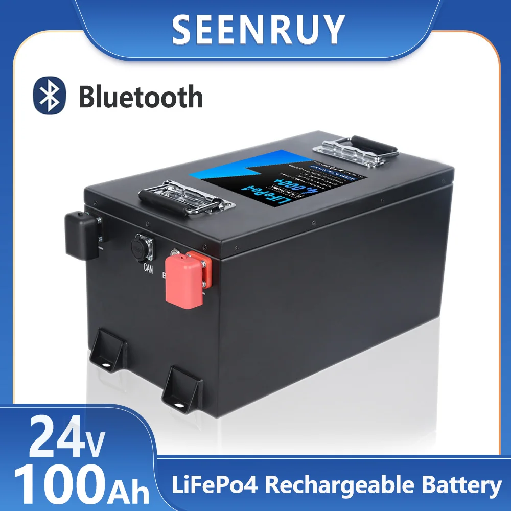 24v 100AH  Lifepo4 Larger capacity Rechargeable Battery Pack Optional Bluetooth BMS for Golf cart outdoor emergency power supply