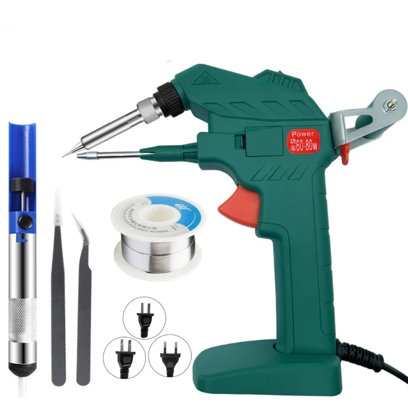 

AC220V Handheld Electric Soldering Iron , 60-80W Electric Solder Tool with 200°-500° Adjustable Temperature Soldering