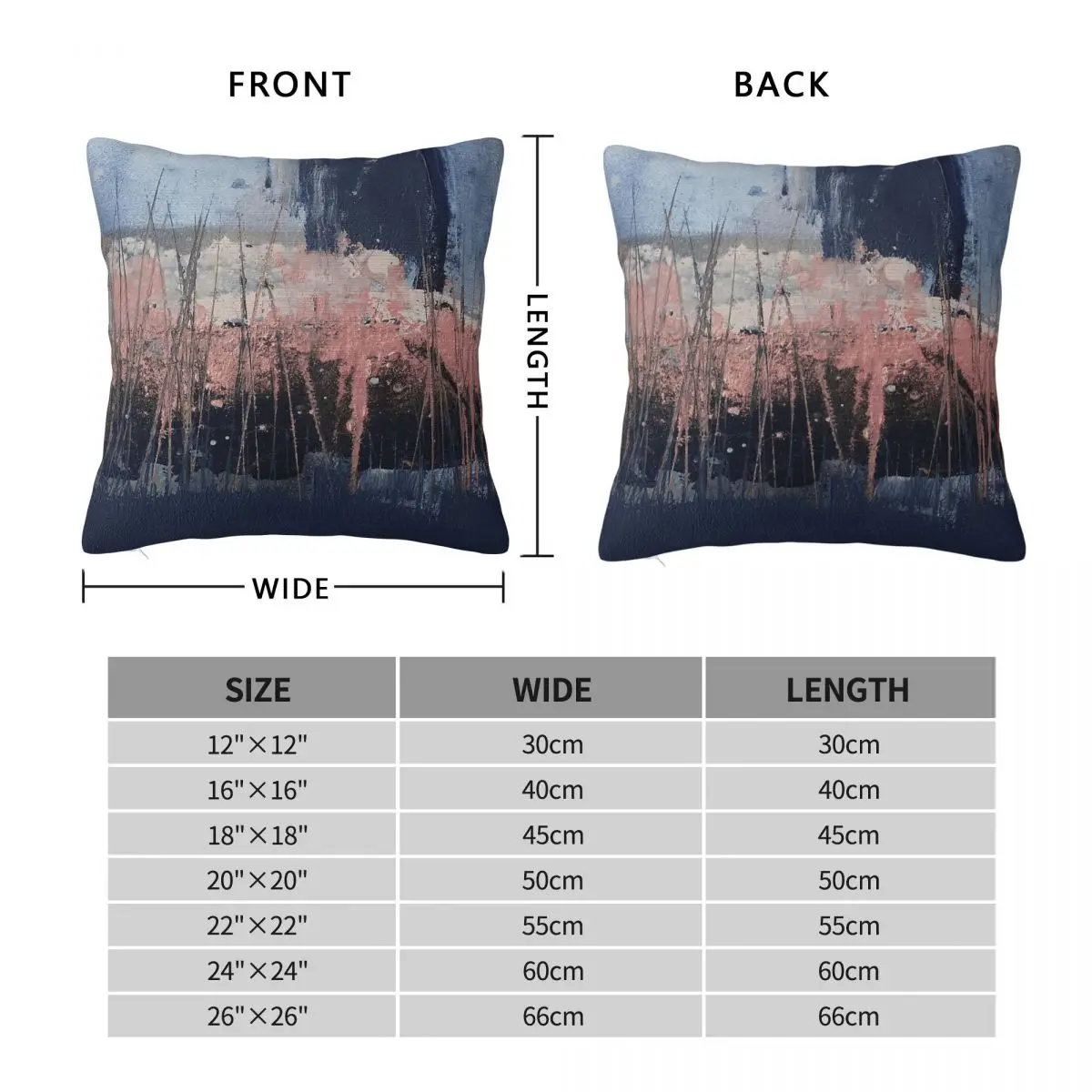 Pink Navy Industrial Abstract Square Pillowcase Polyester Linen Velvet Pattern Zip Decor Throw Pillow Case Home Cushion Case