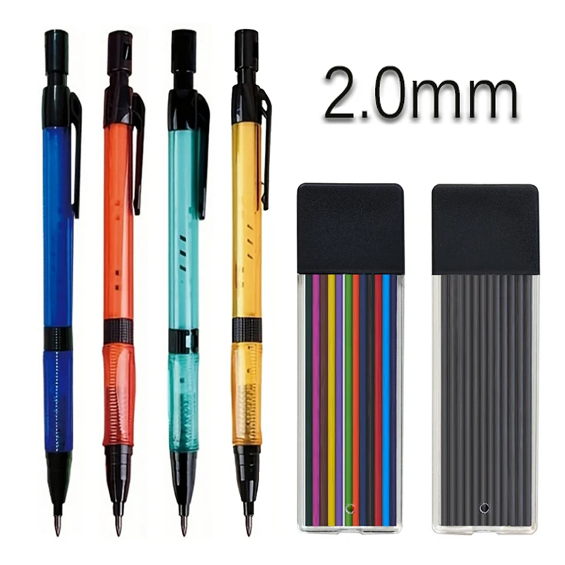 4 Farben, 2,0 mm Druckbleistift, kommt mit einem Bleistiftspitzer, 2B-Bleikern, Kunst, Skizzieren, Malen, Schreiben, Schreibwaren – Detail 2
